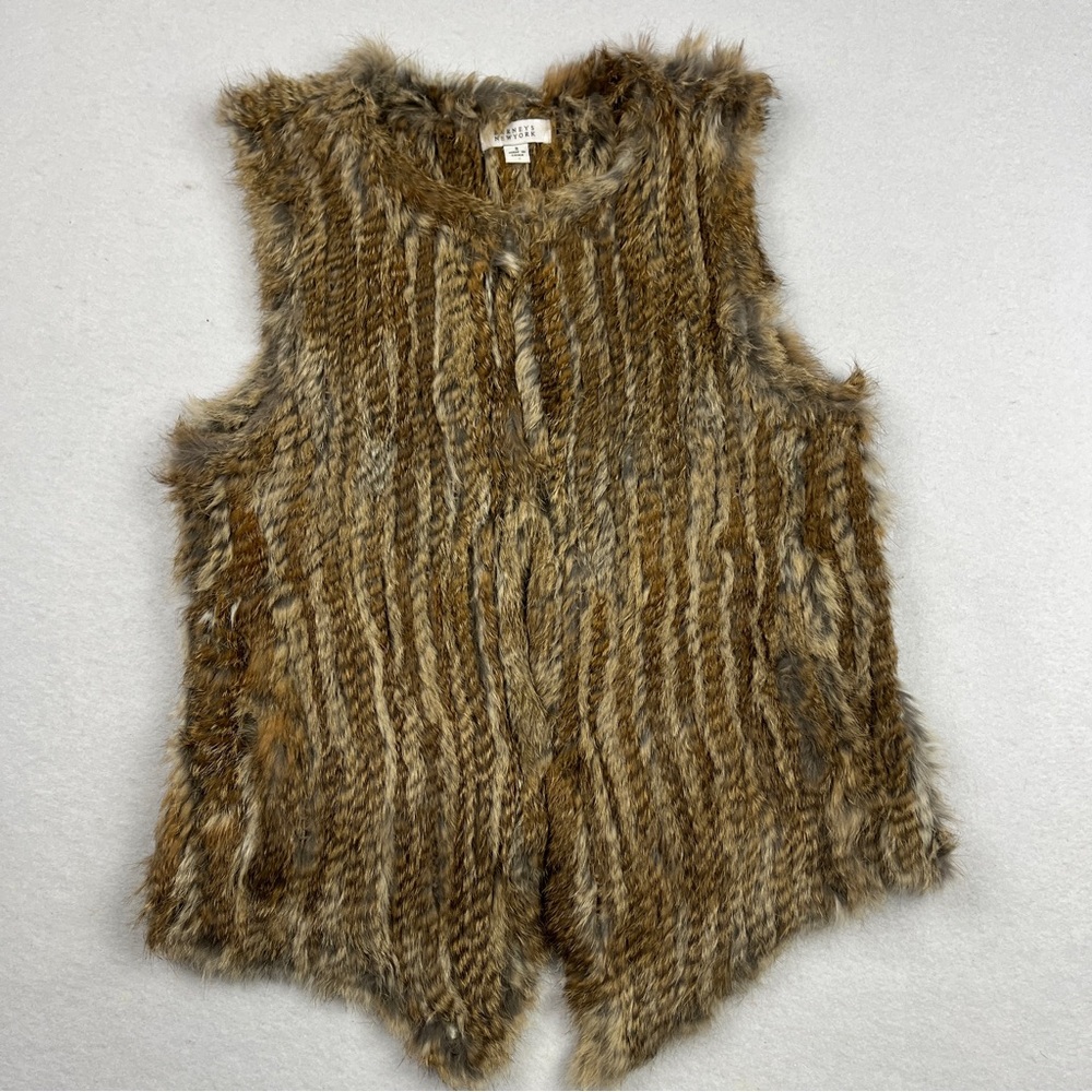 Barneys New York Rabbit Fur Vest Size S Pockets